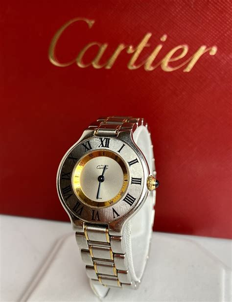 cartier siglo 21 dama|cartier must de silver watch.